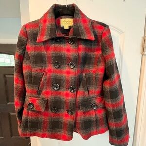 Maralyn and Me Women's Red and Black Plaid Jacket